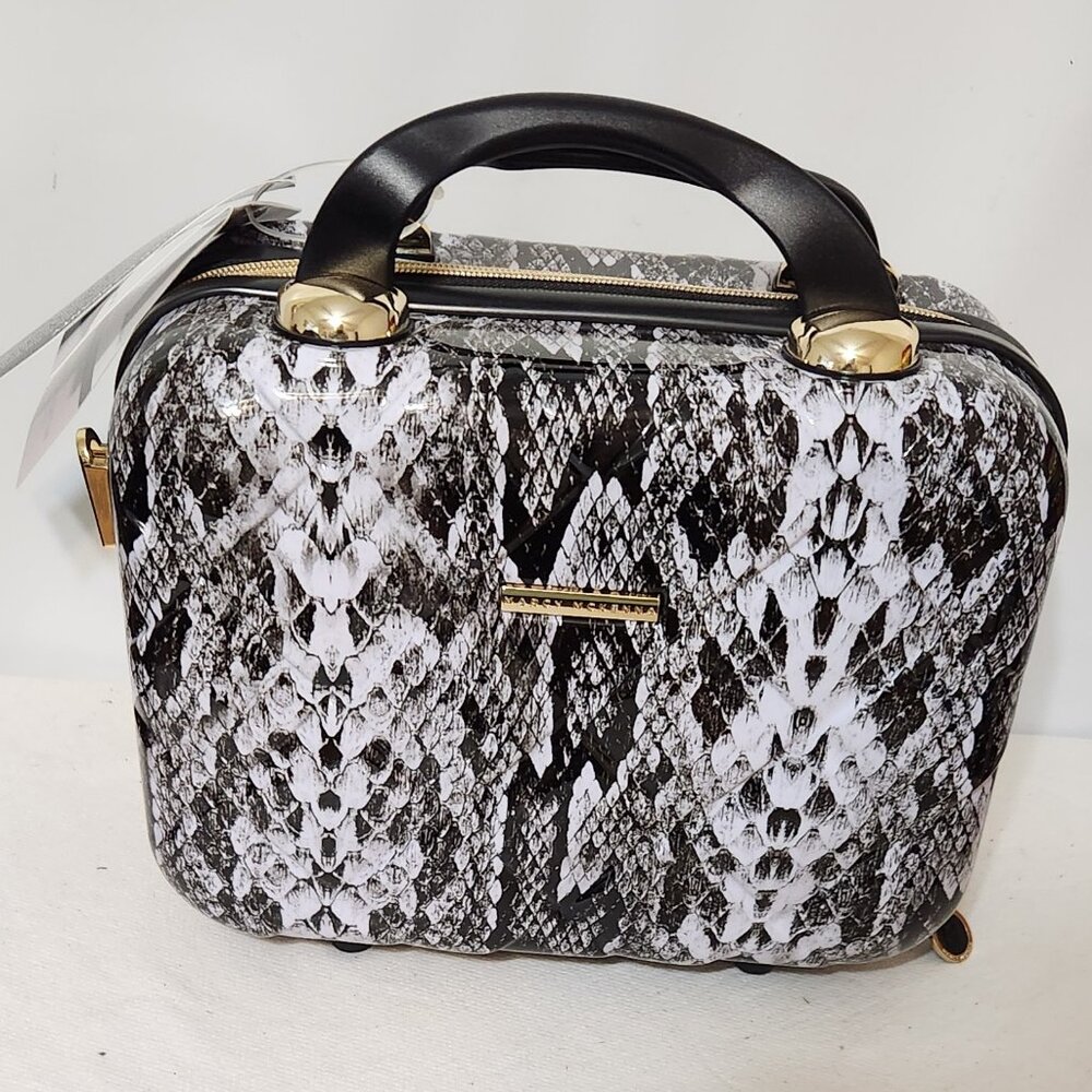 NWT-Marcy McKenna 2-in-1 Essential Hamptons Hardside Beauty Case - Black Python